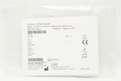 Acumed CO-T2314 Congruent Plate System 2.3mm x 14mm Locking Cortical Screw